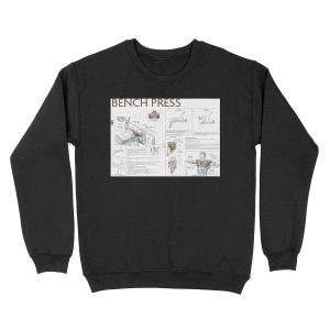 Bench Press - Exercise Diagram Unisex Crewneck Sweatshirt