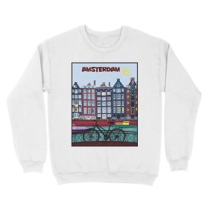 Alternative view of BICYCLE RIDING; In Amsterdam Holland Print Unisex Crewneck Sweatshirt