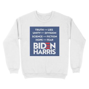 Alternative view of Biden Harris 2020: Truth Unity Science Hope Unisex Crewneck Sweatshirt