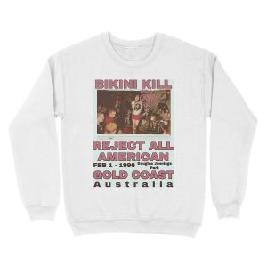 Alternative view of Bikini Kill Reject All American Gold Coast Unisex Crewneck Sweatshirt