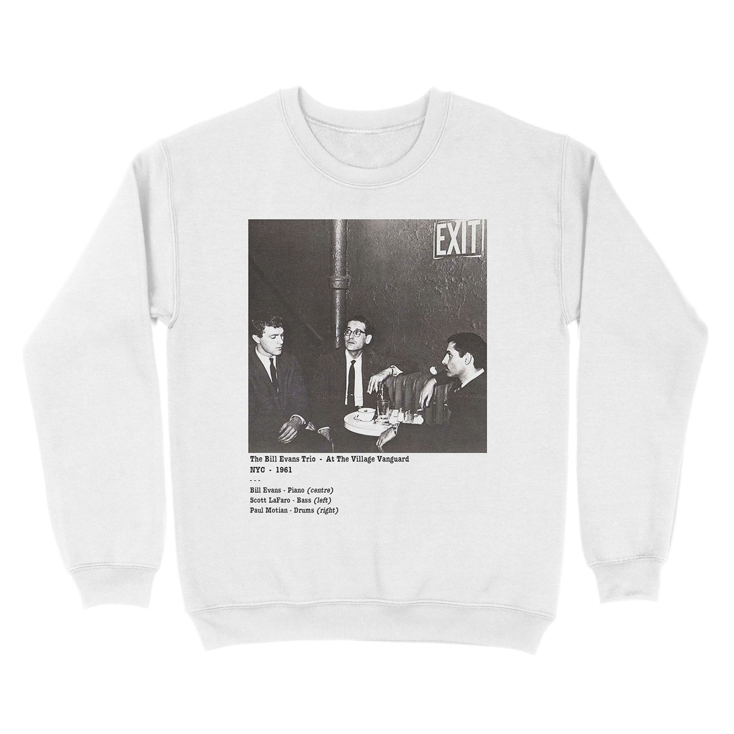 Bill Evans Trio at The Village Vanguard NYC 1961 Unisex Crewneck Sweatshirt - Image 2