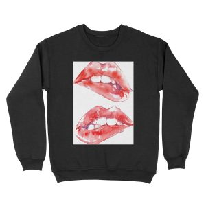 Biting Lips Unisex Crewneck Sweatshirt