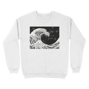 Alternative view of Black and White Great Wave Unisex Crewneck Sweatshirt