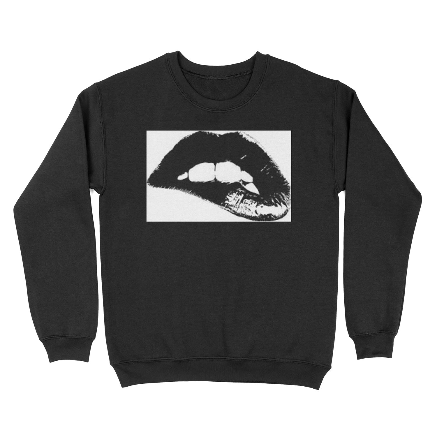 Black and White Lips Wall Decor Unisex Crewneck Sweatshirt