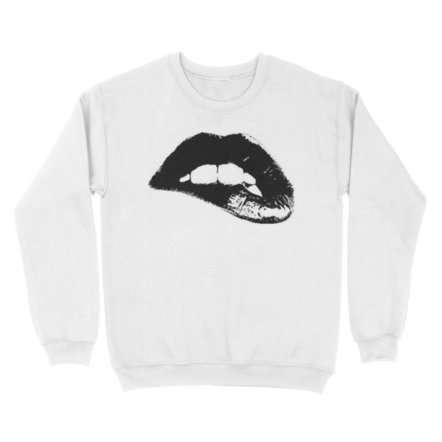 Black and White Lips Wall Decor Unisex Crewneck Sweatshirt - Image 2