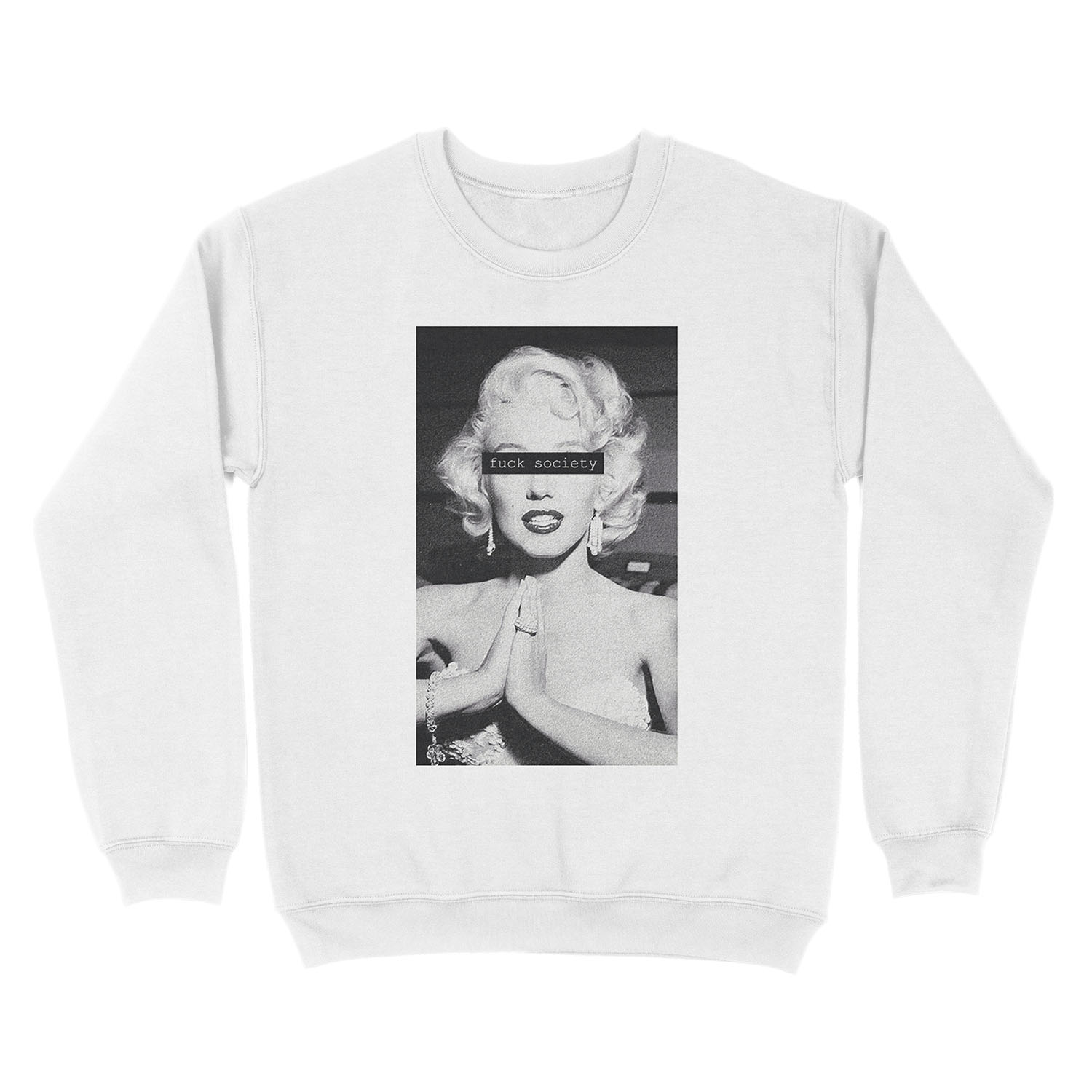 Black and White Marilyn Monroe Pretty Unisex Crewneck Sweatshirt - Image 2