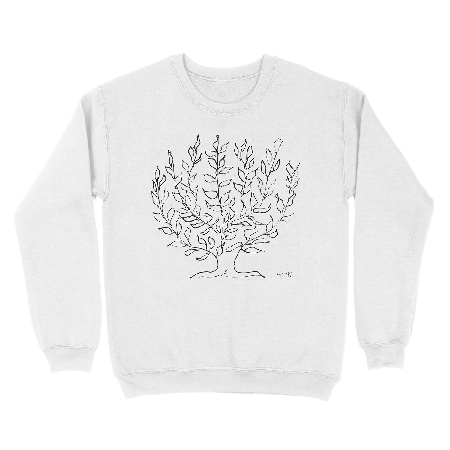 Black And White Matisse Tree Unisex Crewneck Sweatshirt - Image 2
