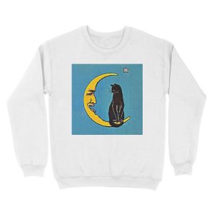 Alternative view of Black Cat & The Moon Unisex Crewneck Sweatshirt
