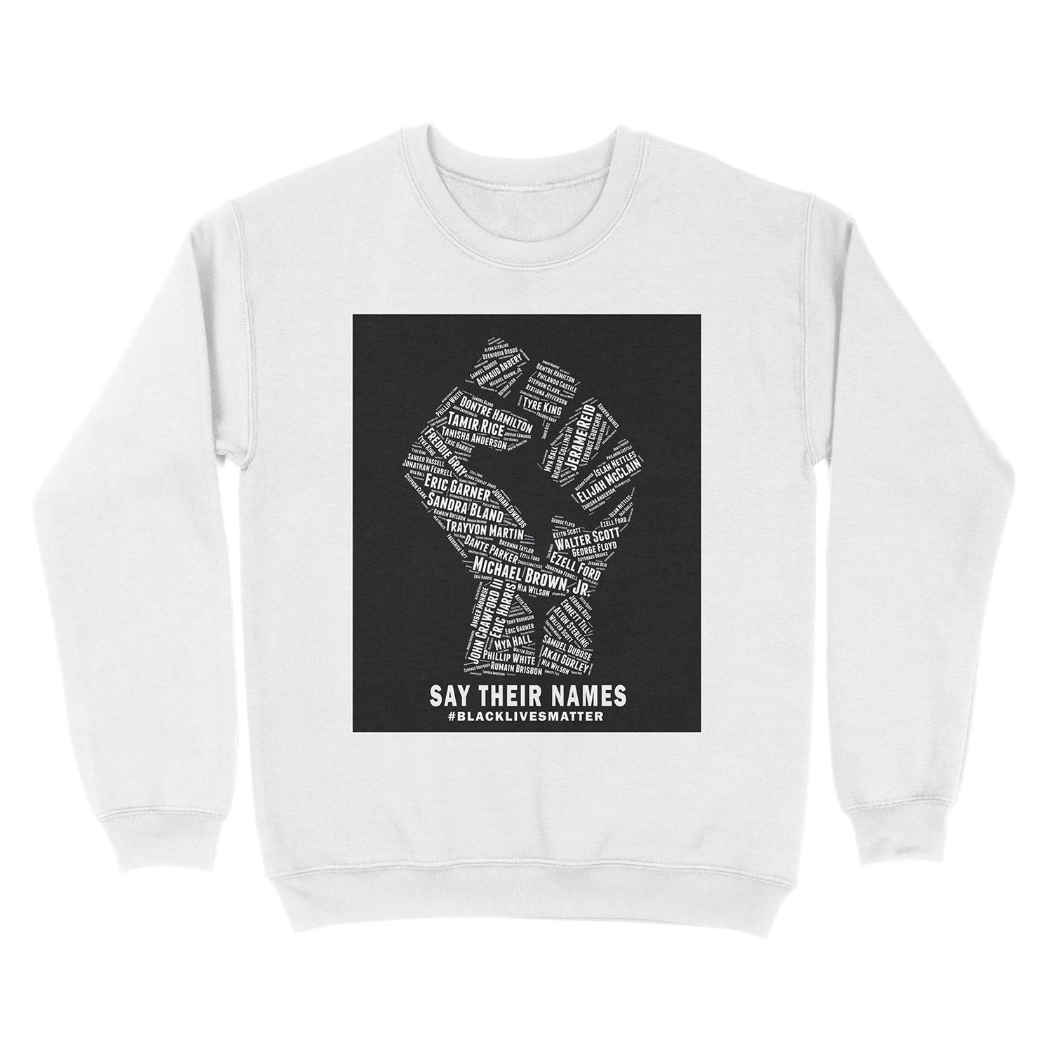 Black Lives Matter: Say Their Names Unisex Crewneck Sweatshirt - Image 2