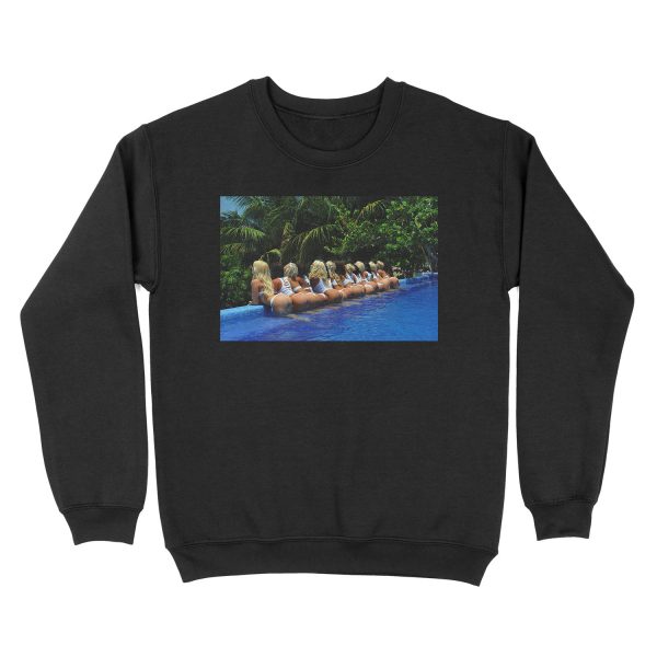 Blonde models only posing for White Tank Project - back view Unisex Crewneck Sweatshirt