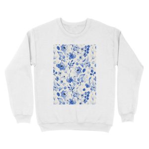 Alternative view of Blue China - Watercolor Floral Unisex Crewneck Sweatshirt