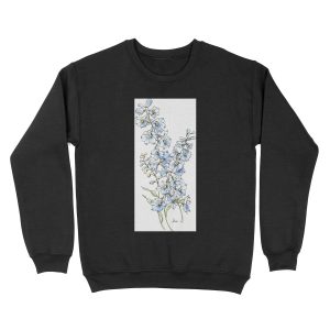 Blue Delphinium Flowers Unisex Crewneck Sweatshirt