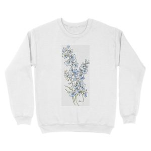 Alternative view of Blue Delphinium Flowers Unisex Crewneck Sweatshirt