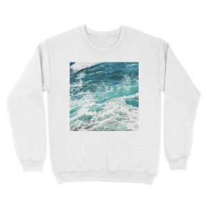 Alternative view of Blue Ocean Waves Unisex Crewneck Sweatshirt