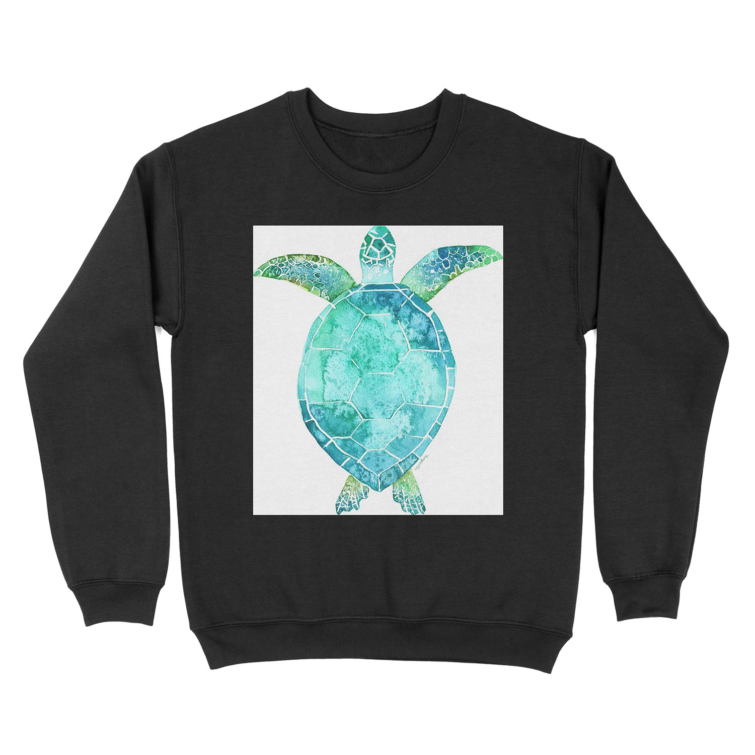 Blue Turtle, turtle art, ocean turtle swiming Unisex Crewneck Sweatshirt