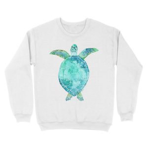 Alternative view of Blue Turtle, turtle art, ocean turtle swiming Unisex Crewneck Sweatshirt
