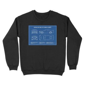 Blueprint - Nissan Skyline GT-R (R34) Z-Tune (Blue) Unisex Crewneck Sweatshirt