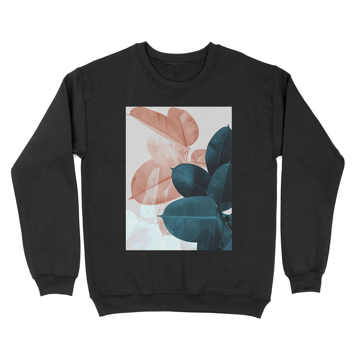 Blush Pink Plant Leaves, Botanical Leaf Unisex Crewneck Sweatshirt