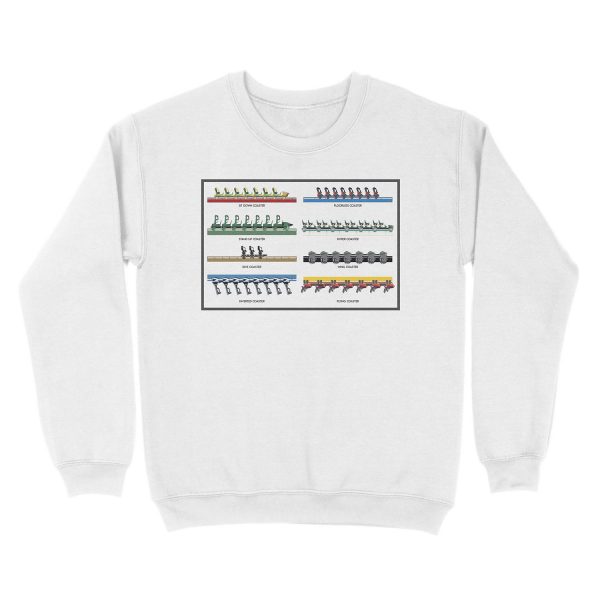 Bolliger and Mabillard B&M Rollercoaster Range Design Unisex Crewneck Sweatshirt - Image 2