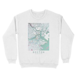 Alternative view of Boston City Map USA Unisex Crewneck Sweatshirt