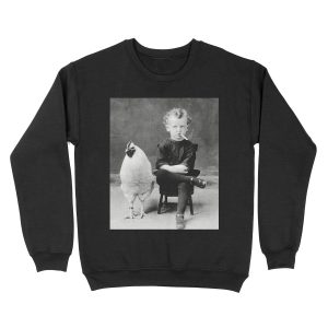 Boy With Chicken Rooster Smoking Cigarette Unisex Crewneck Sweatshirt