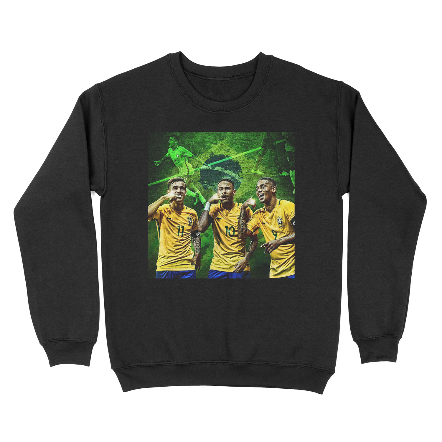 Brazil: Coutinho, Neymar & Jesus Unisex Crewneck Sweatshirt