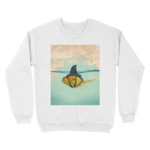 Alternative view of brilient disguise, goldfish with a shark fin Unisex Crewneck Sweatshirt