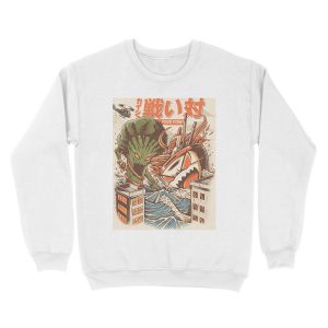 Alternative view of Brocco vs Ramen Kaijus Unisex Crewneck Sweatshirt