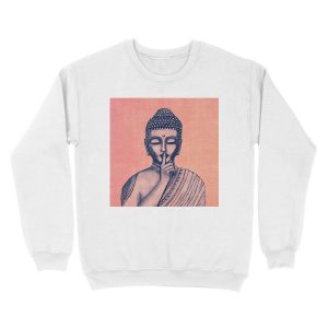 Alternative view of Buddha Shh... Do not disturb in Coral Unisex Crewneck Sweatshirt