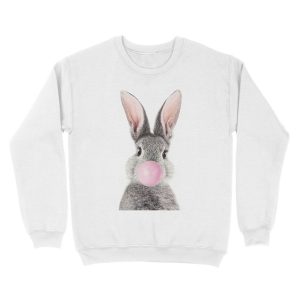 Alternative view of Bunny With Bubble Gum Unisex Crewneck Sweatshirt
