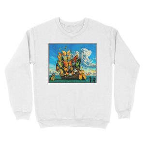Alternative view of BUTTERFLY SHIP : Vintage Surreal Abstract Fantasy Print Unisex Crewneck Sweatshirt