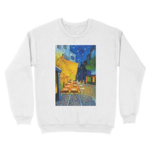 Alternative view of Cafe Terrace At Night Vincent Van Gogh Restored Unisex Crewneck Sweatshirt