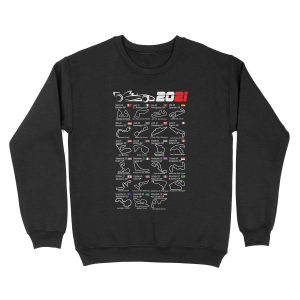 Calendar Formula race cars 2021 named circuits Unisex Crewneck Sweatshirt