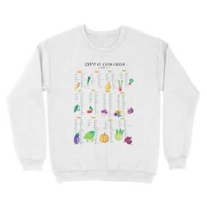 Alternative view of Calendar seasonal fruit and vegetables Unisex Crewneck Sweatshirt