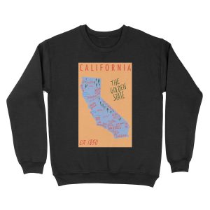 California State Map Unisex Crewneck Sweatshirt