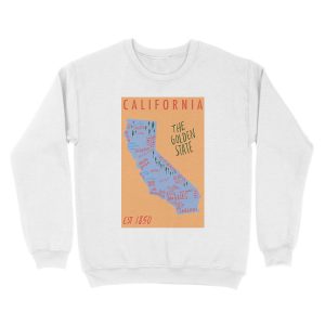 Alternative view of California State Map Unisex Crewneck Sweatshirt