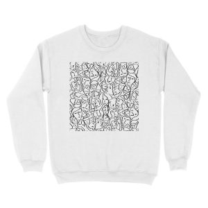 Alternative view of Call Me By Your Name Elios Faces in Black Outlines on White CMBYN Unisex Crewneck Sweatshirt