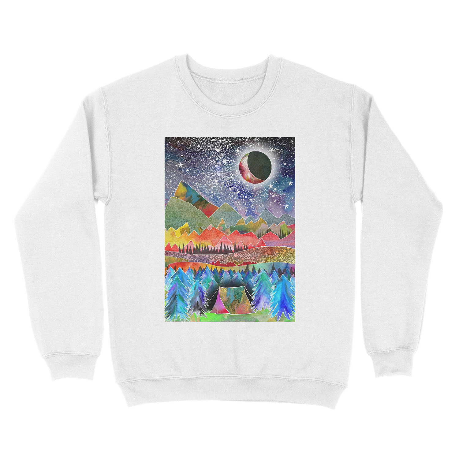 Camping under the moon Unisex Crewneck Sweatshirt - Image 2