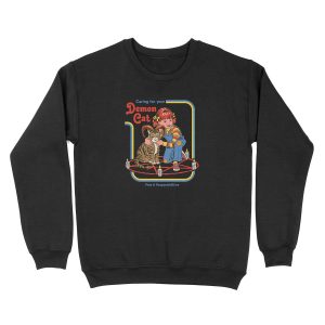 Caring For Your Demon Cat Unisex Crewneck Sweatshirt
