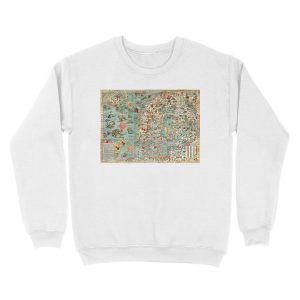 Alternative view of Carta Marina, map of Scandinavia by Olaus Magnus - 1539 Unisex Crewneck Sweatshirt