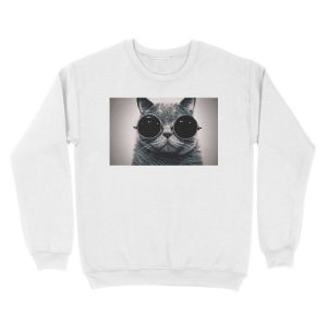 Alternative view of Cat with glasses poster Unisex Crewneck Sweatshirt