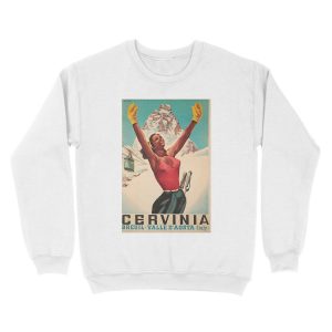 Alternative view of Cervinia, Breuil - Valle d'Aosta ,Italy, Ski Unisex Crewneck Sweatshirt