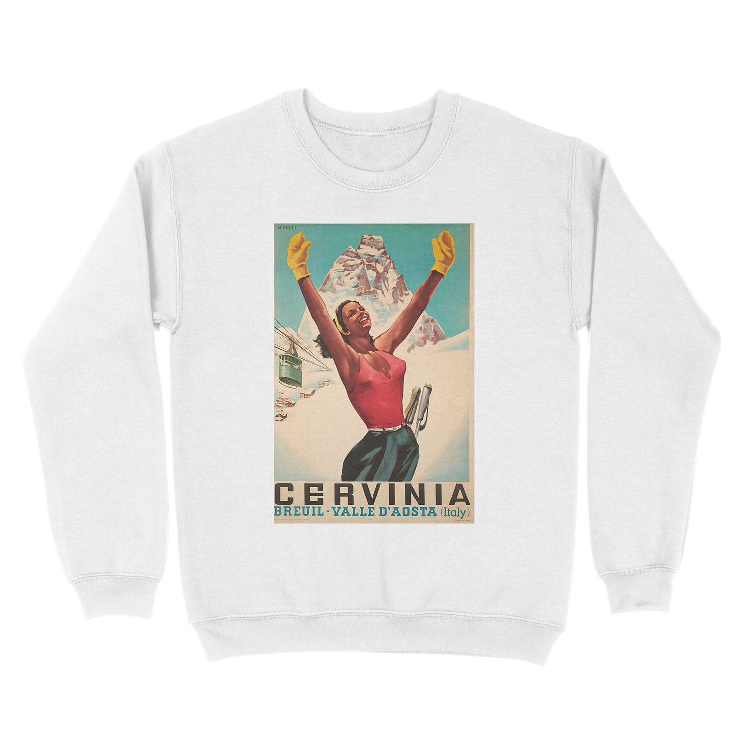 Cervinia, Breuil - Valle d'Aosta ,Italy, Ski Unisex Crewneck Sweatshirt - Image 2