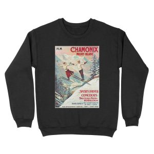 Chamonix, Mont Blanc - Vintage French Travel Unisex Crewneck Sweatshirt