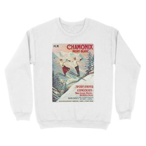 Alternative view of Chamonix, Mont Blanc - Vintage French Travel Unisex Crewneck Sweatshirt