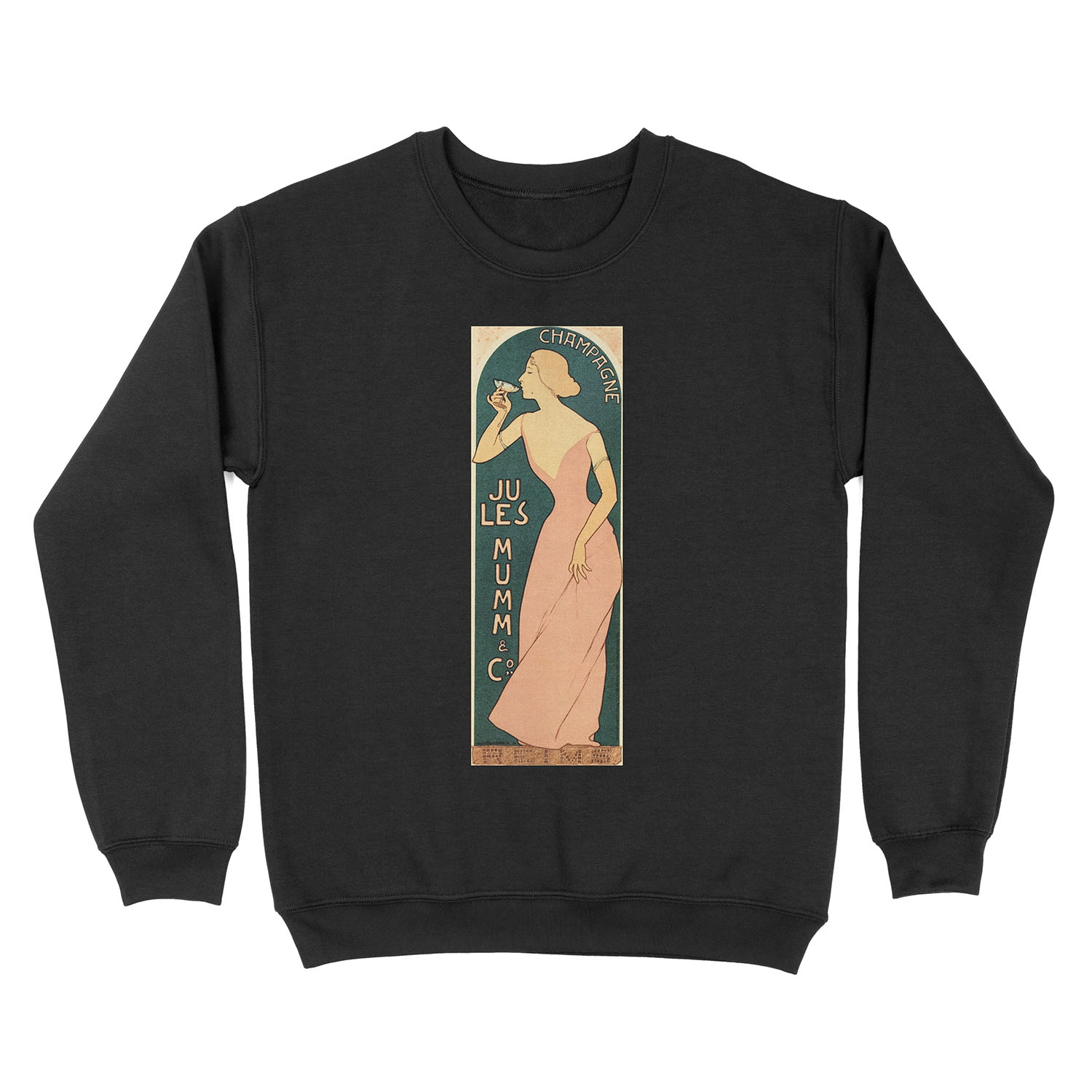 CHAMPAGNE JULES MUMM by Maurice Realier-Dumas c1895 Vintage France Wine Advertisement Unisex Crewneck Sweatshirt