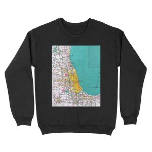 Chicago Map Unisex Crewneck Sweatshirt