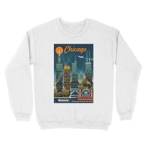Alternative view of CHICAGO Vintage Travel Advertising Print Unisex Crewneck Sweatshirt