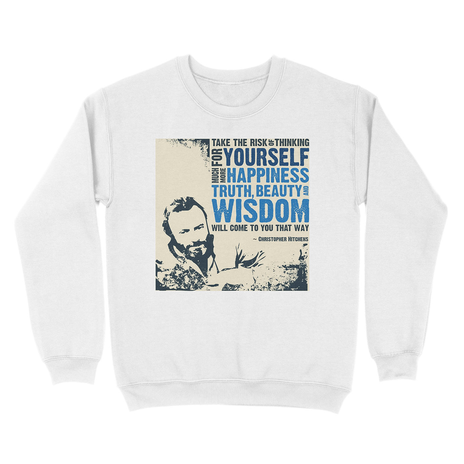 Christopher Hitchens: Think For Yourself Unisex Crewneck Sweatshirt - Image 2