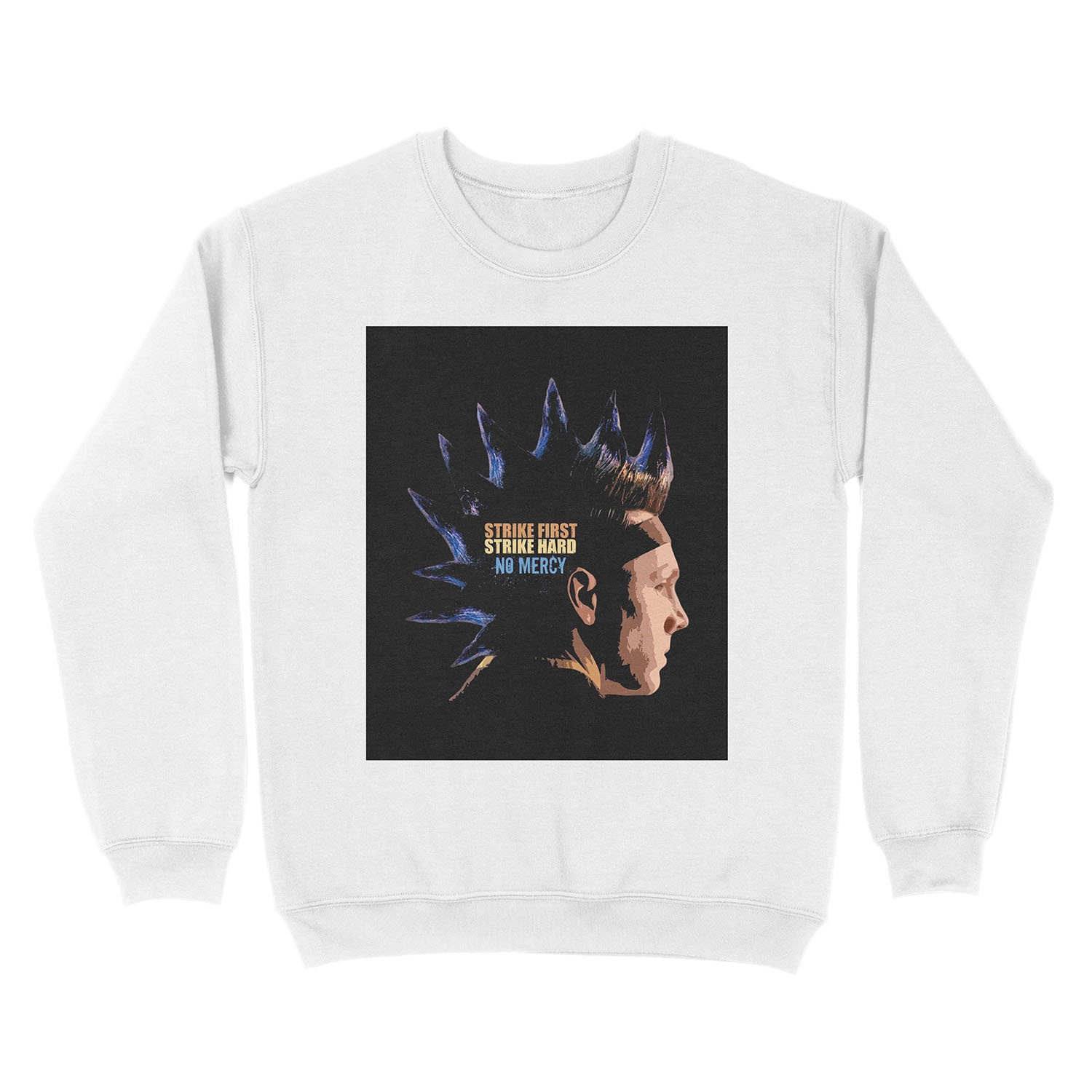 Cobra Kai - The Hawk Strike first strike hard no mercy Unisex Crewneck Sweatshirt - Image 2